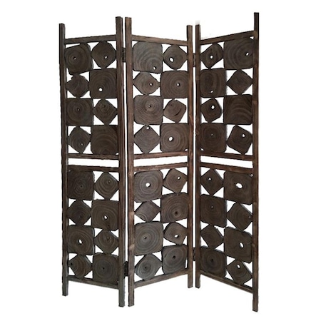 Palacedesigns 53 x 1 x 71 in. Organic Weathered Brown Wood Screen PA3092251